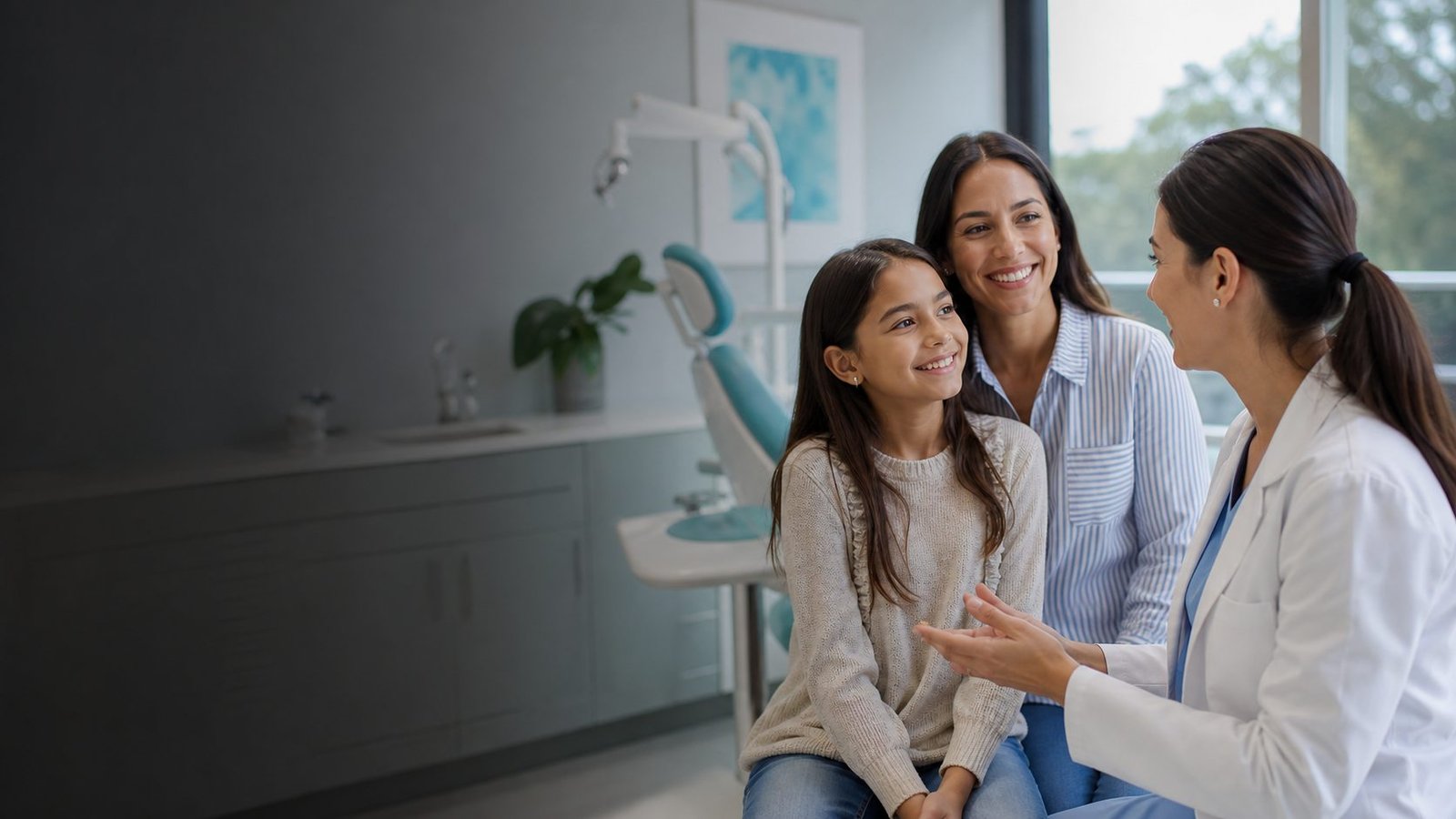 A family discussing dental coverage with a dental professional