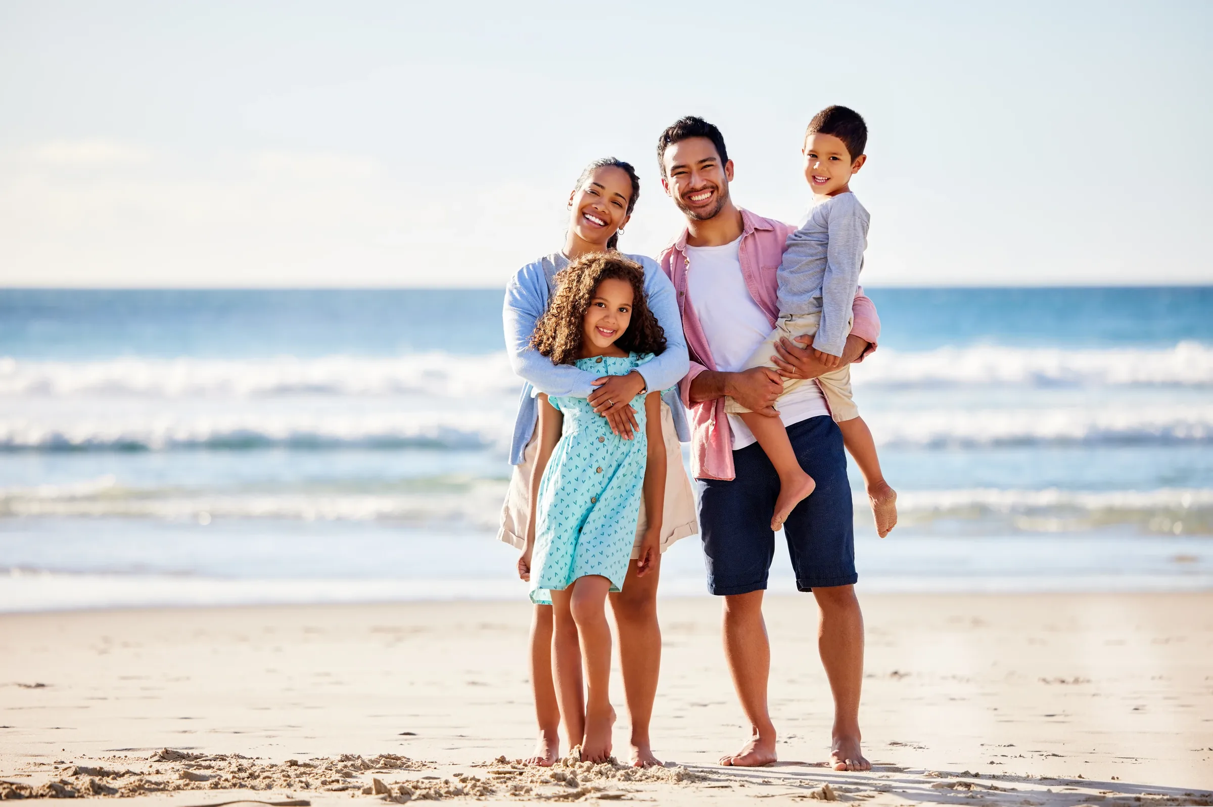 Family enjoying time together at the beach